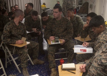 31st MEU Marines conduct Corporals Course professional military education aboard the USS America