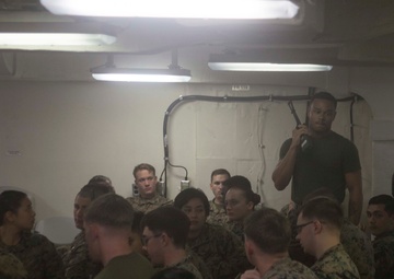 31st MEU Marines conduct Corporals Course professional military education aboard the USS America