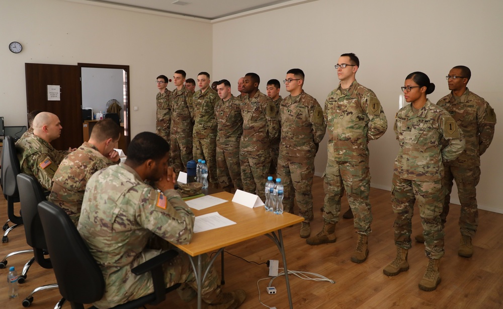 1st Infantry Division Forward hosts soldier of the month board