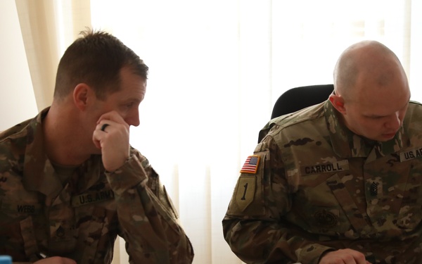 1st Infantry Division Forward hosts soldier of the month board