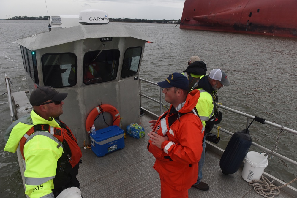 Coast Guard, Gallagher Marine work on capsized Golden Ray