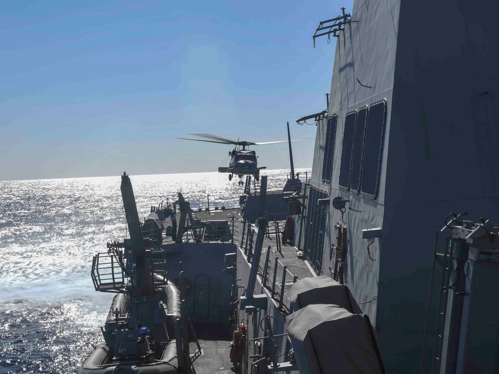 USS Ralph Johnson Conducts Flight Operations