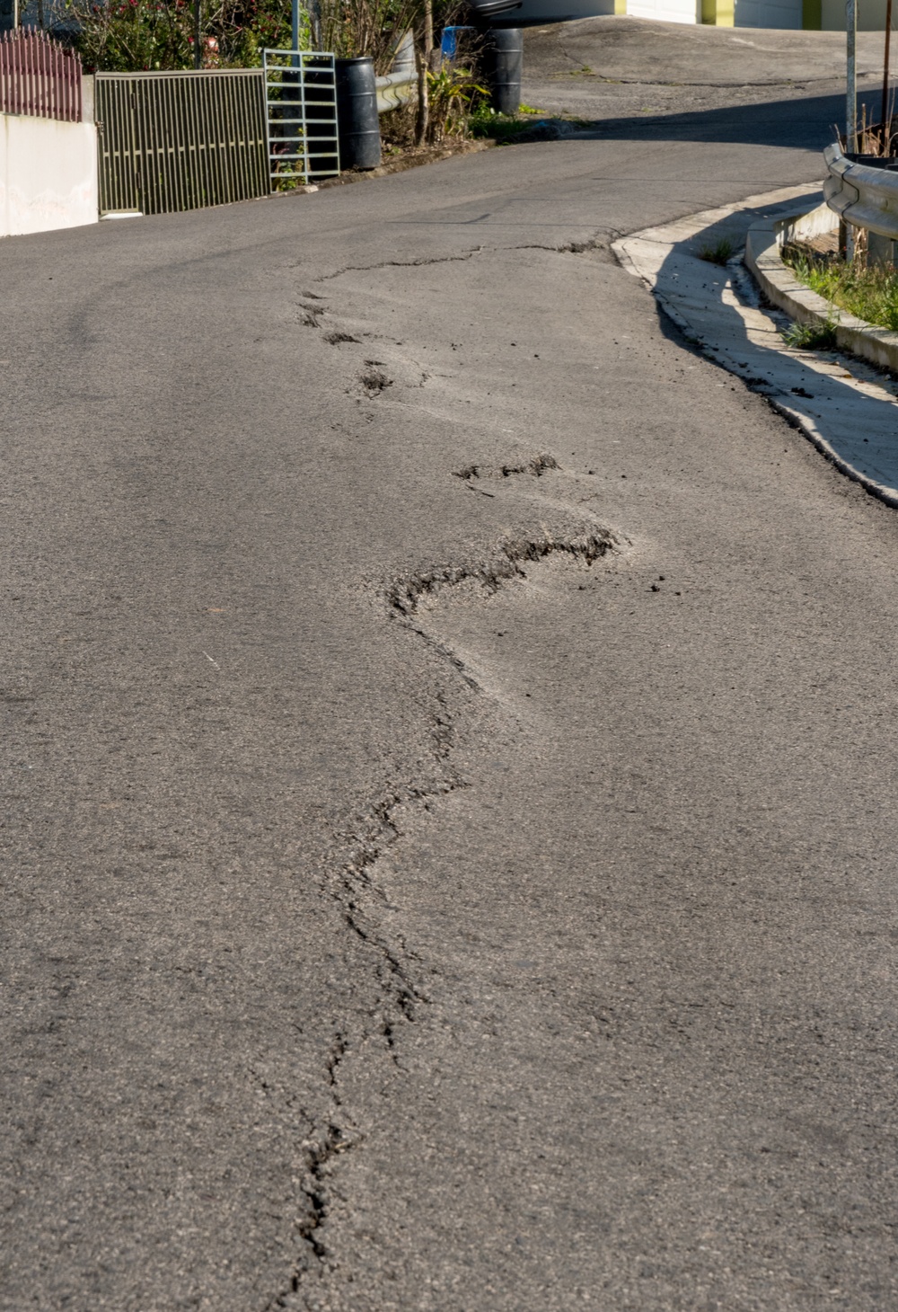 Road Damage from Quake