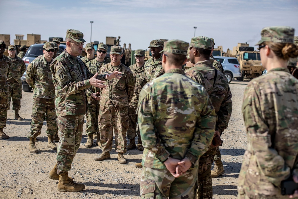 Lt. Gen. Terry Ferrell ARCENT Commander visits troop in U.S. Central Command Region