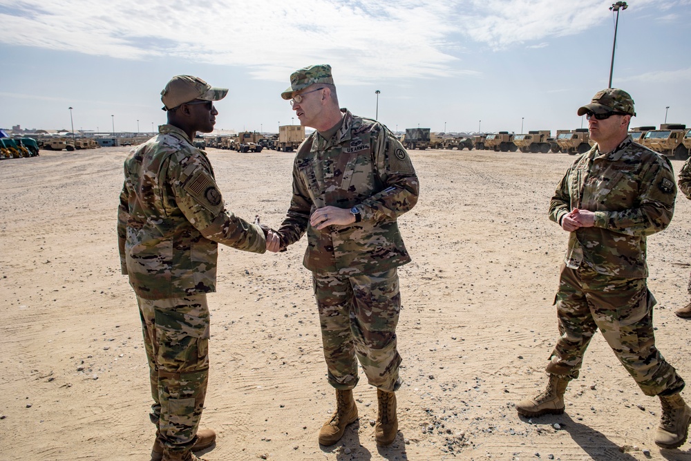 Lt. Gen. Terry Ferrell ARCENT Commander visits troop in U.S. Central Command Region