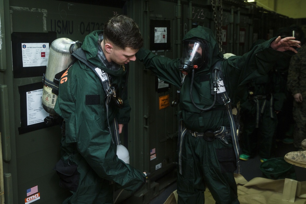 31st MEU CBRN team conducts equipment familiarization aboard USS America (LHA 6)