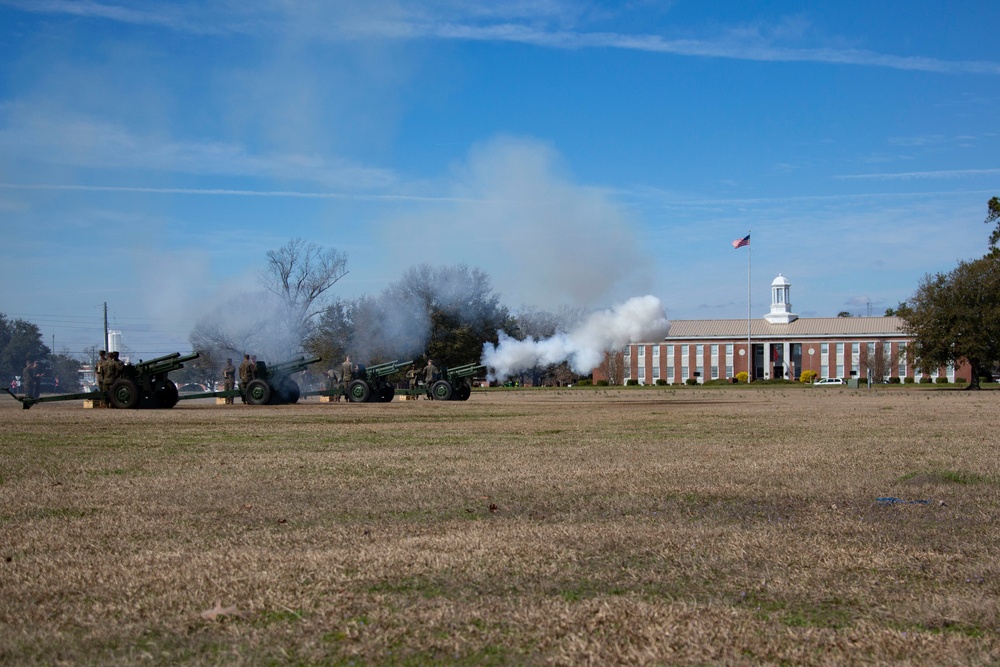 MCB Camp Lejeune commemorates Presidents Day with a 21-Gun Salute
