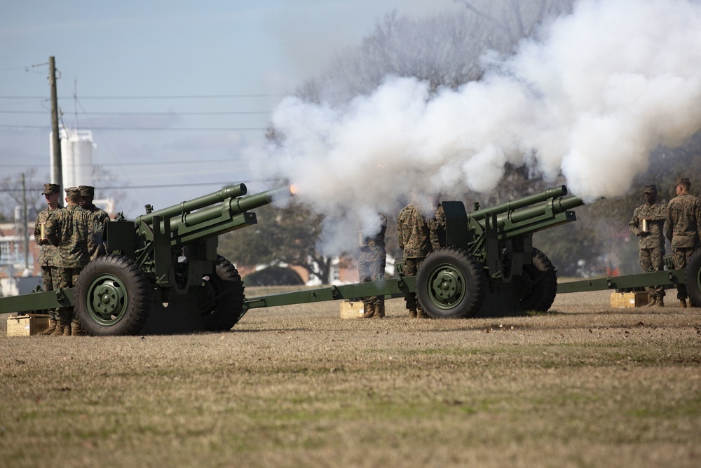 MCB Camp Lejeune commemorates Presidents Day with a 21-Gun Salute