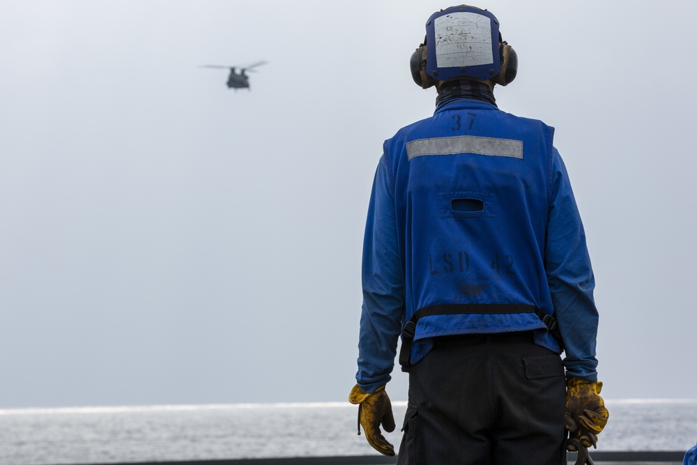 Japan Ground Self-Defense Force conducts flight operations aboard USS Germantown