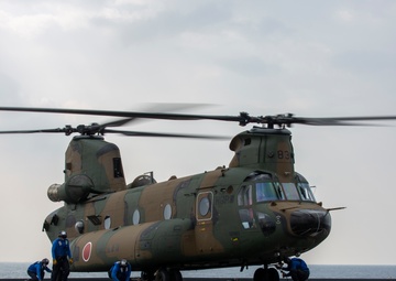 Japan Ground Self-Defense Force conducts flight operations aboard USS Germantown