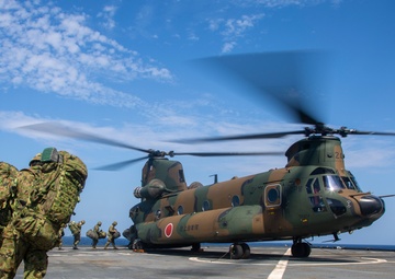 Japan Ground Self-Defense Force conducts flight operations aboard USS Germantown