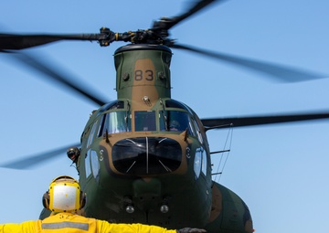 Japan Ground Self-Defense Force conducts flight operations aboard USS Germantown