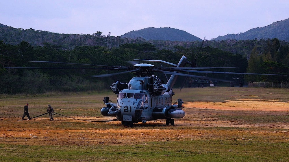 Marines establish a forward arming and refueling point