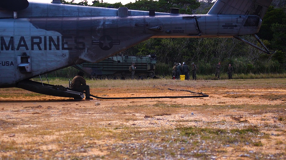 Marines establish a forward arming and refueling point