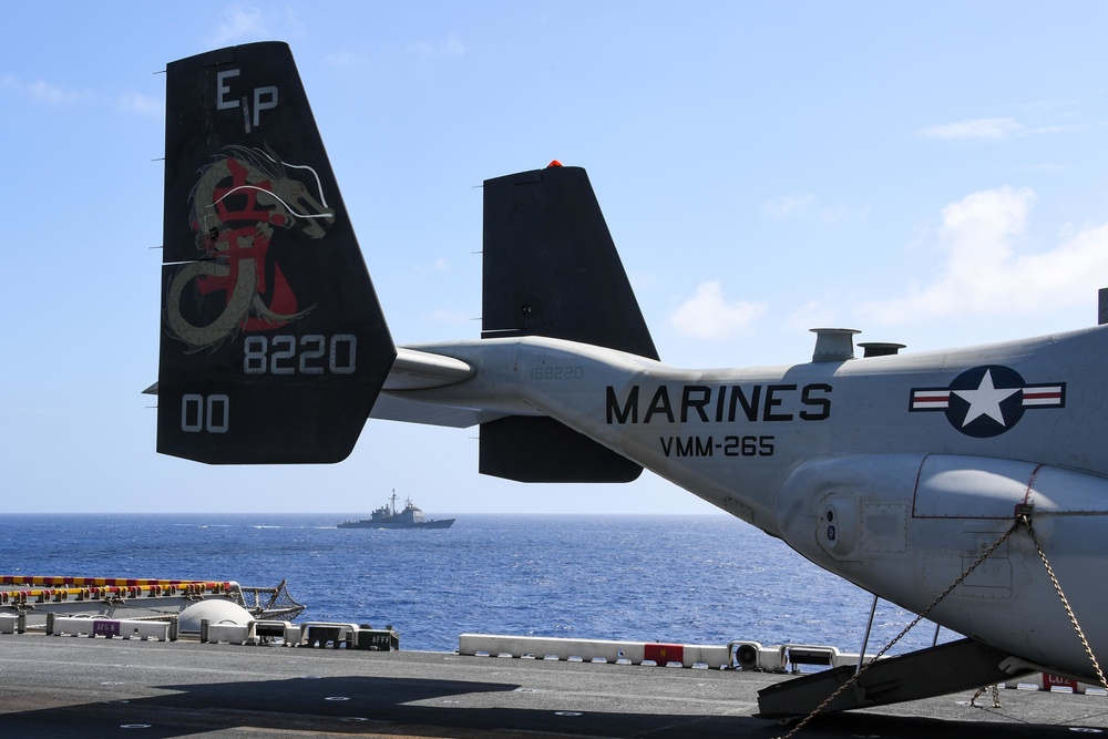 USS America conducts operation with Theodore Roosevelt with carrier strike group