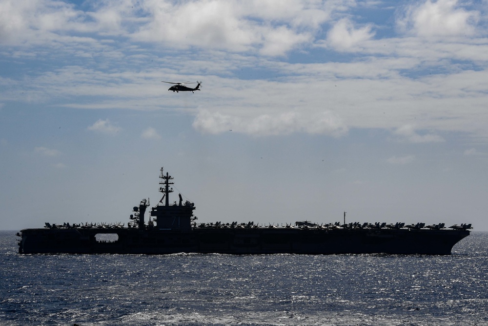 USS America conducts operation with Theodore Roosevelt with carrier strike group