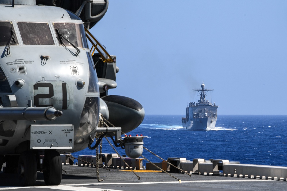 USS America conducts operation with Theodore Roosevelt with carrier strike group