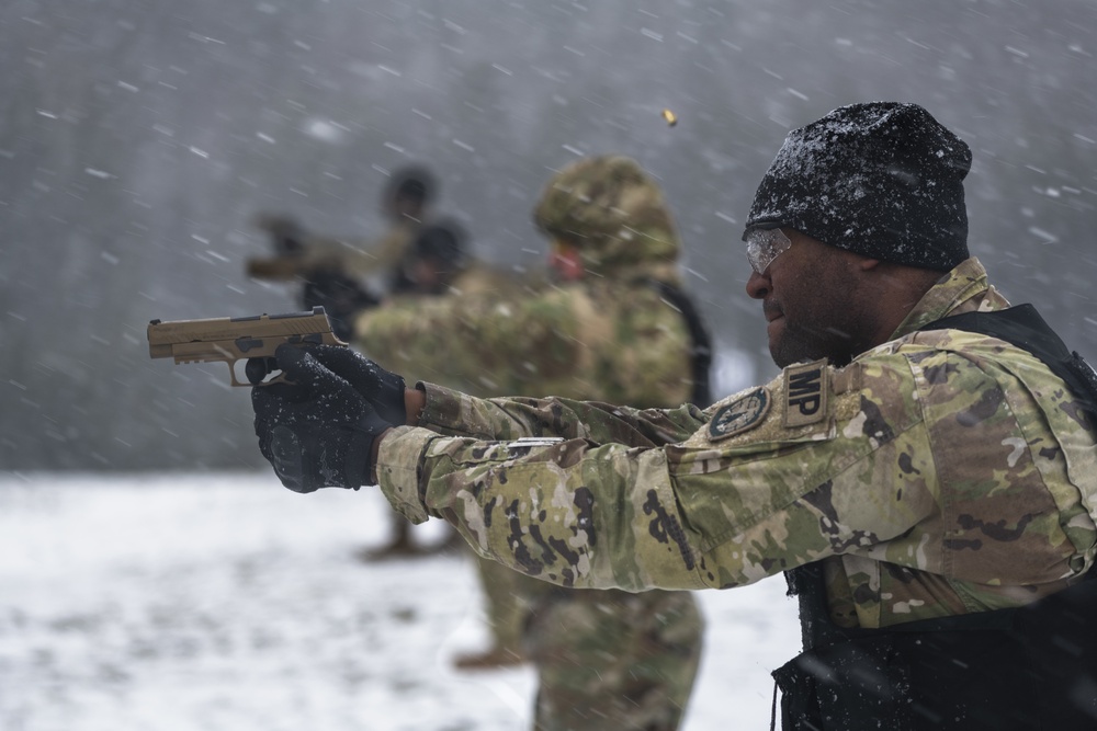 Military Police train through harsh weather