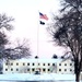 New snow and the U.S. flag at Fort McCoy