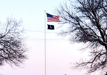 Photo Essay: New snow and the U.S. flag at Fort McCoy