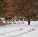 Fort McCoy Cold-Weather Operations Course Class 20-03 students practice snowshoeing, ahkio sled use