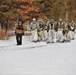 Fort McCoy Cold-Weather Operations Course Class 20-03 students practice snowshoeing, ahkio sled use