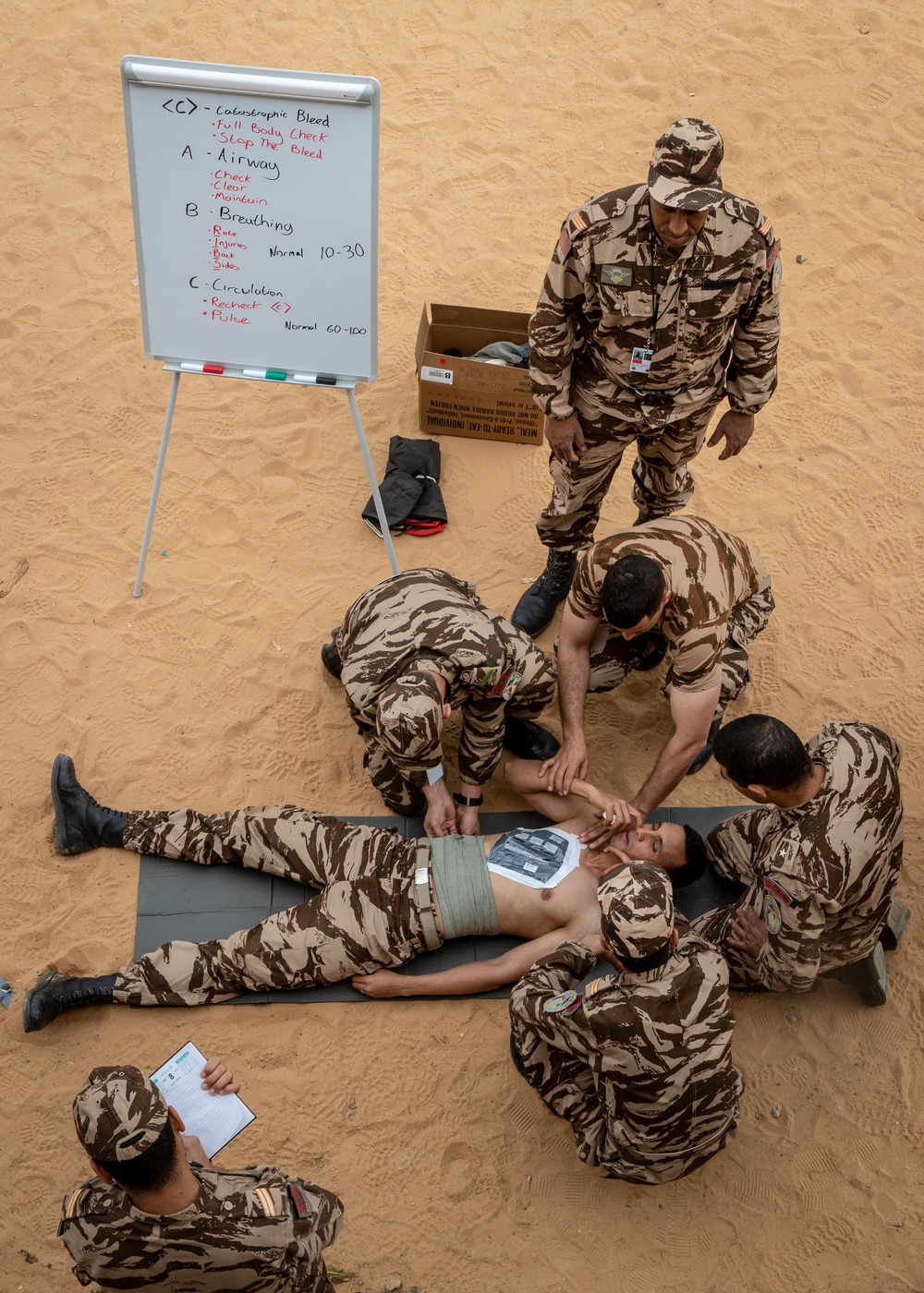 Moroccans hone tactical combat casualty care skills at Flintlock 20