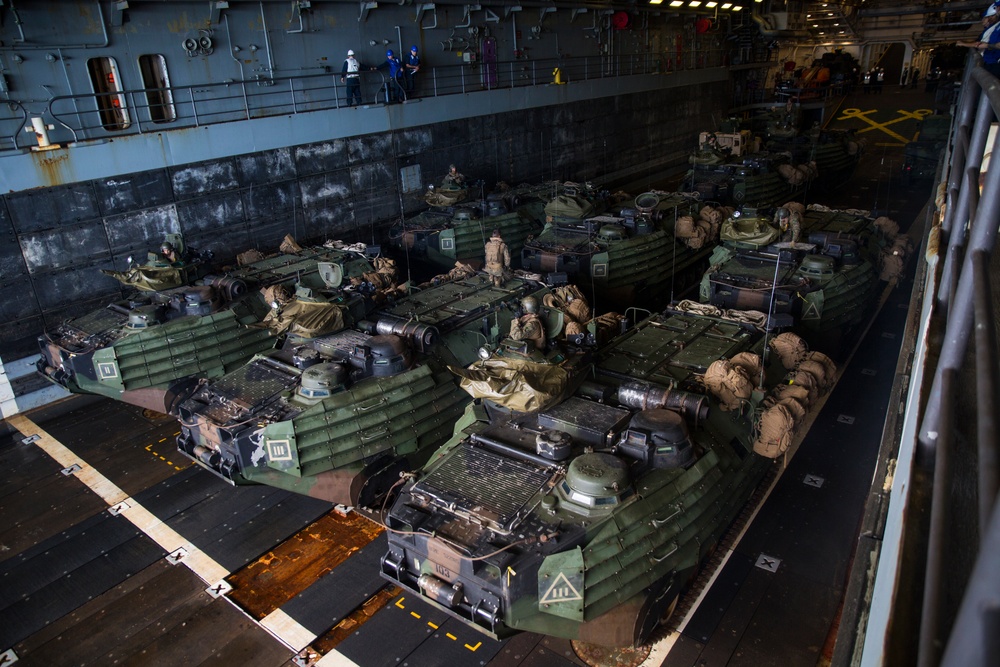 Splash! BLT 1/5 Marines disembark the USS Green Bay