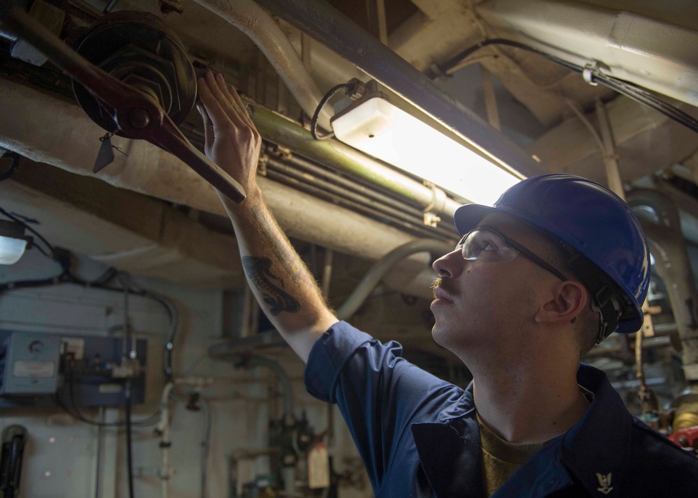 DVIDS - Images - GHWB Sailor Cleans Corrosion [Image 1 of 4]