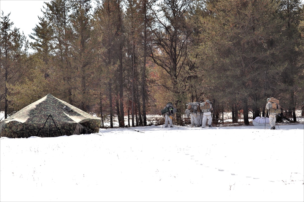 Cold-Weather Operations Course bivouac training operations at Fort McCoy