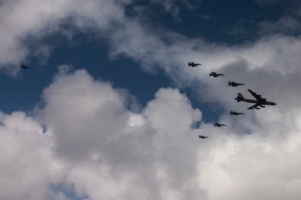 8-Ship Joint Coalition Aerial Formation Showcased during Exercise Cope North 20