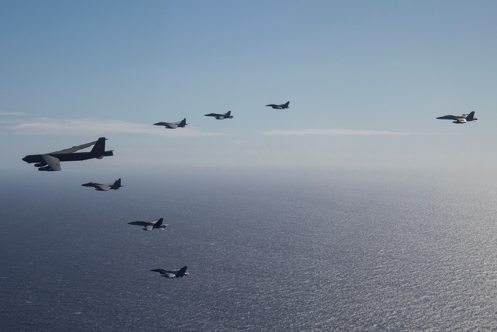 8-Ship Joint Coalition Aerial Formation Showcased during Exercise Cope North 20