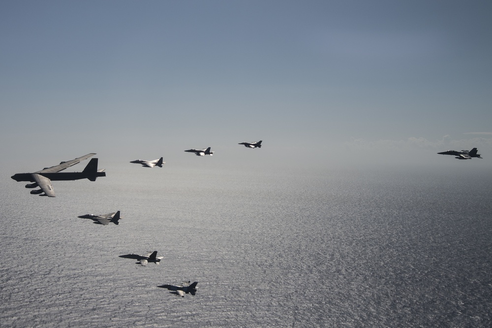 8-Ship Joint Coalition Aerial Formation Showcased during Exercise Cope North 20