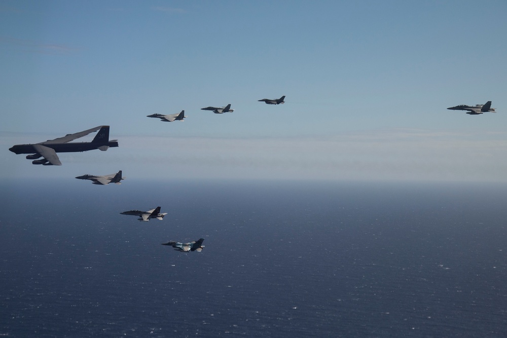 8-Ship Joint Coalition Aerial Formation Showcased during Exercise Cope North 20