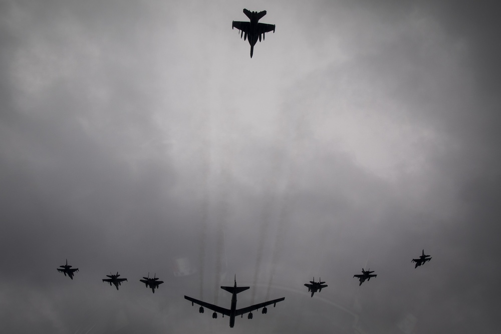 8-Ship Joint Coalition Aerial Formation Showcased during Exercise Cope North 20