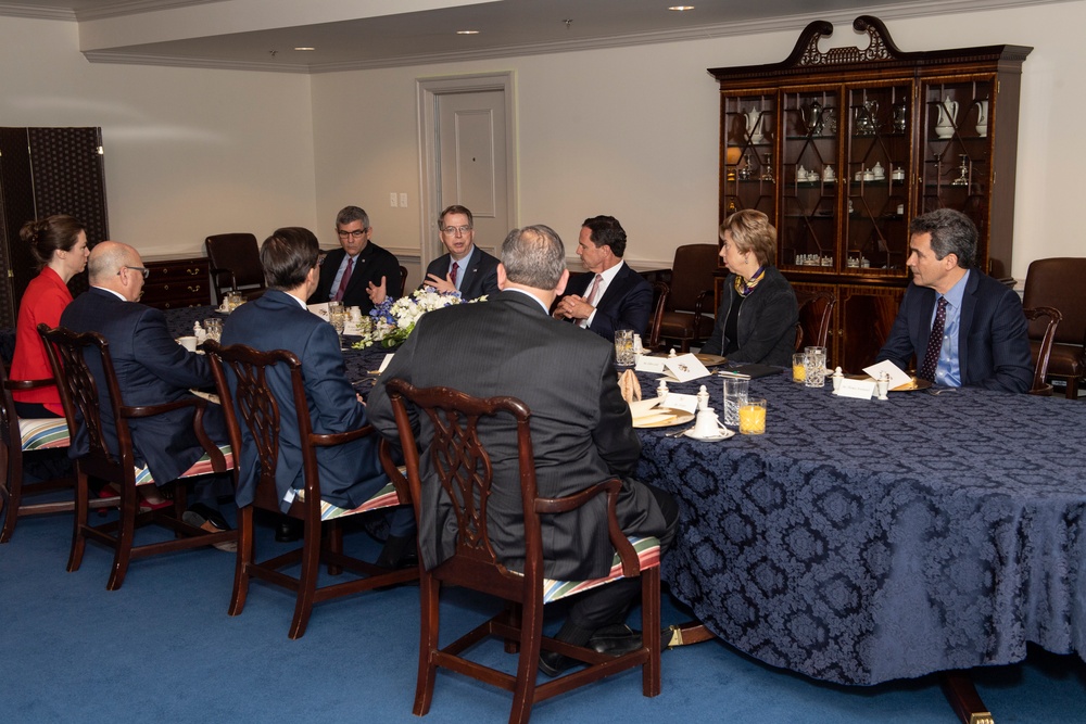 Secretary of Defense, Mark T. Esper, hosts Industry Breakfast at the Pentagon.