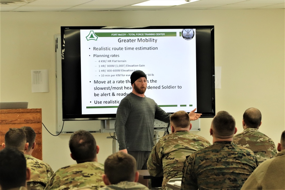 Cold-Weather Operations Course Class 20-04 classroom training at Fort McCoy