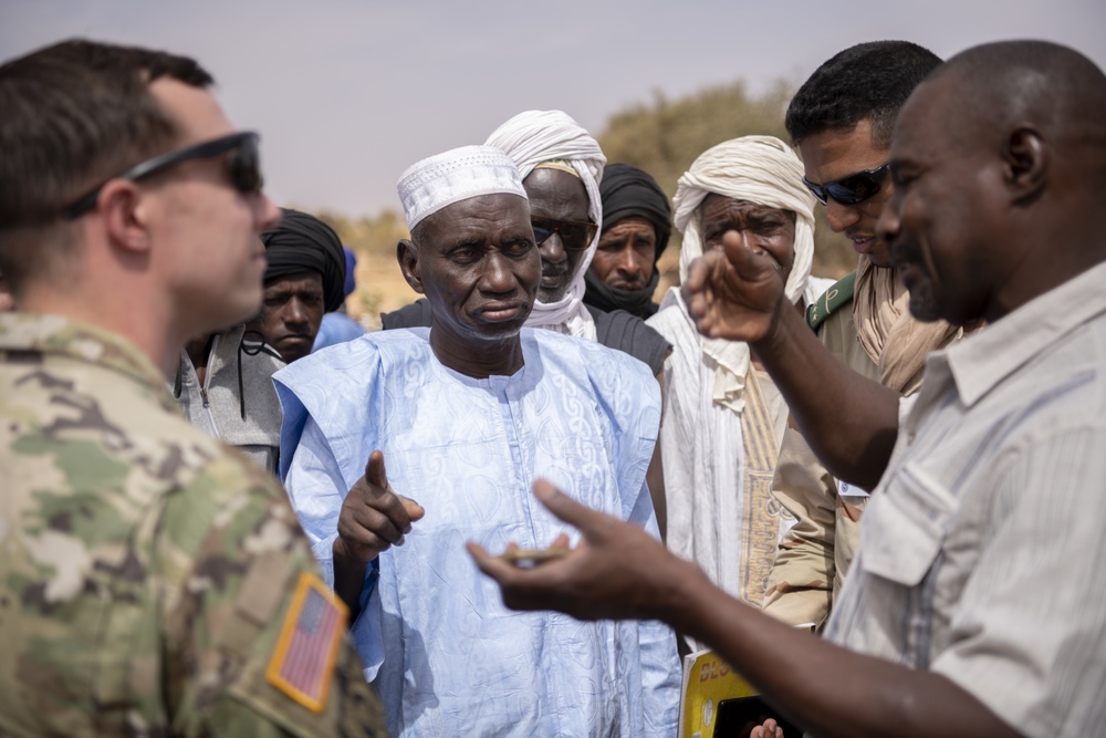 Civil Affairs Soldiers meet local ranchers west of Kaedi