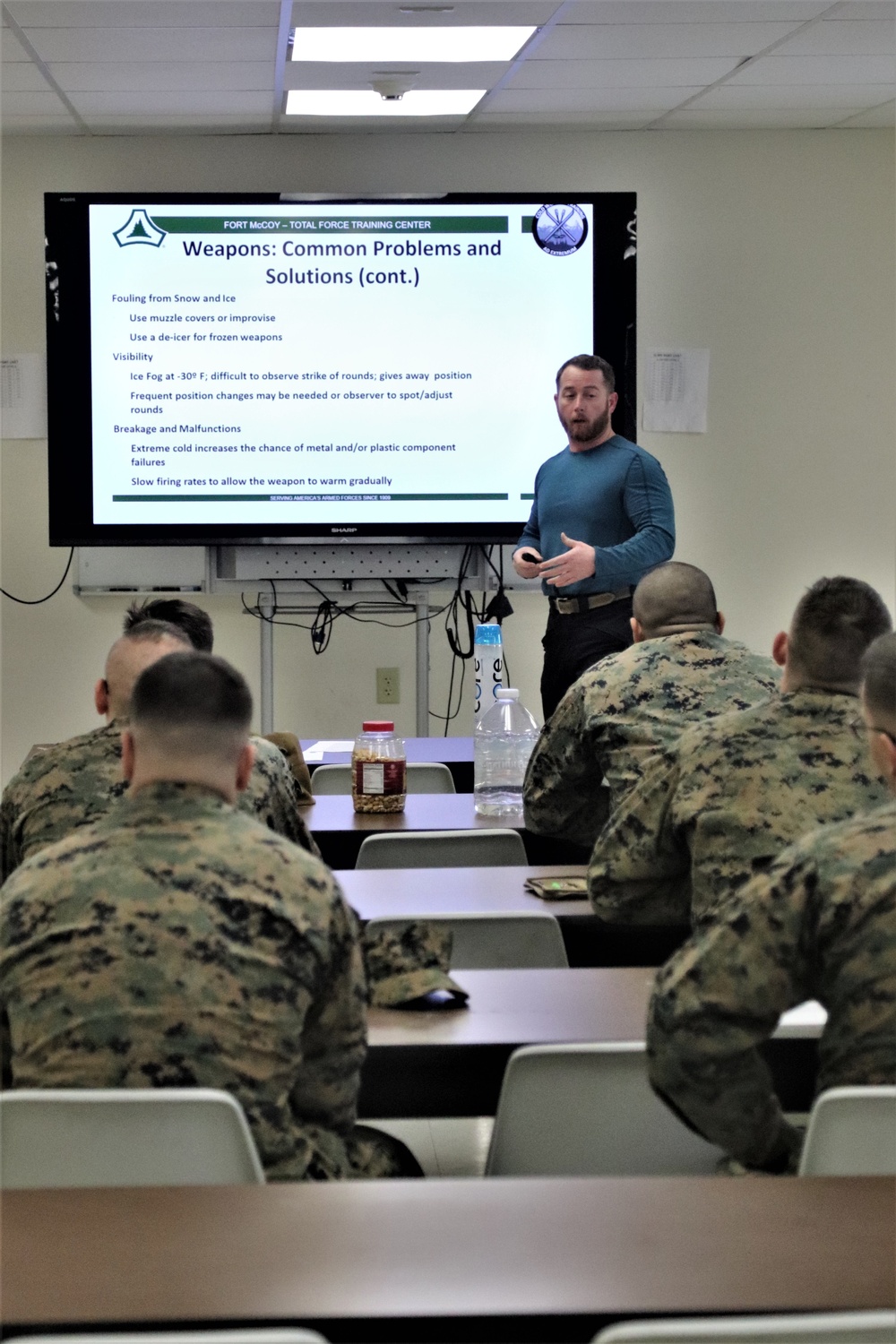 Cold-Weather Operations Course Class 20-03 classroom training at Fort McCoy