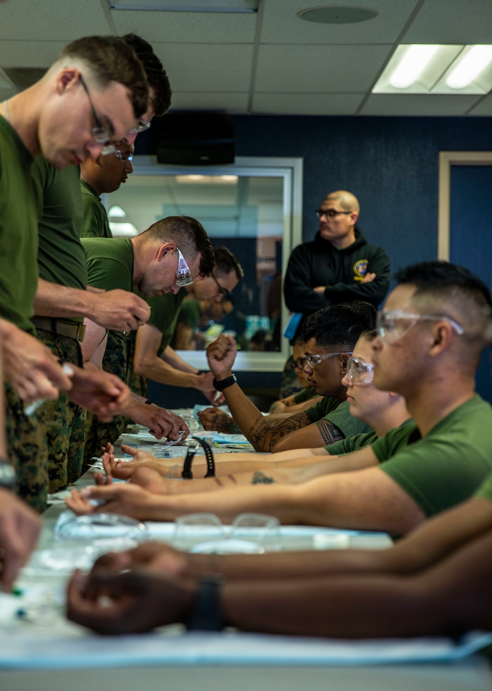 Field Medical Training Battalion practices intravenous needle administration