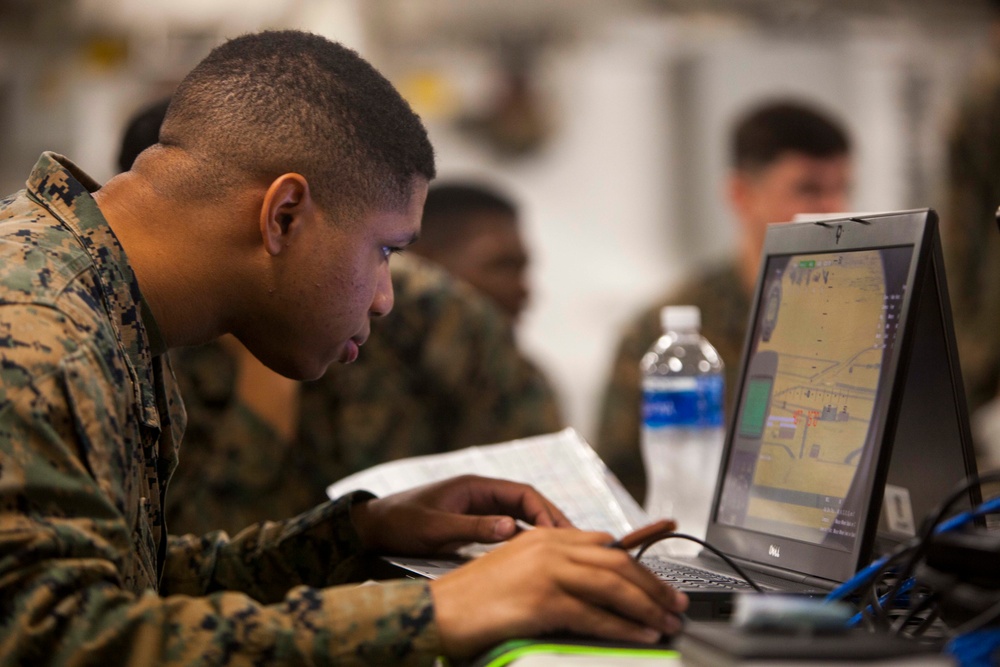 31st MEU Marines conduct a JFO test aboard the USS America
