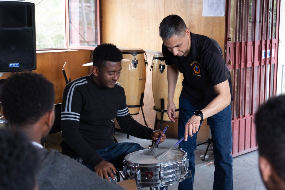 U.S. Army Europe (USAREUR) Rock Band visits EECMY School of Jazz Music and Media