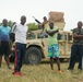 U.S. service members play a friendly game of soccer with Kenya Defence Forces