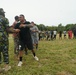 U.S. service members play a friendly game of soccer with Kenya Defence Forces
