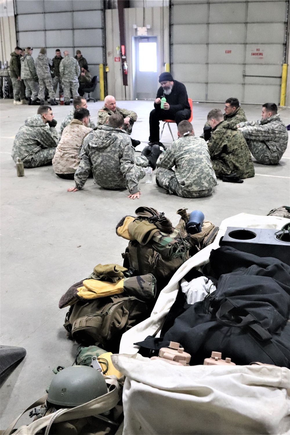 Cold-Weather Operations Course Class 20-03 students learn about equipment during training at Fort McCoy