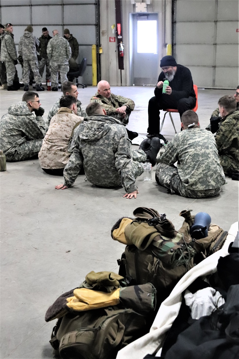 Cold-Weather Operations Course Class 20-03 students learn about equipment during training at Fort McCoy