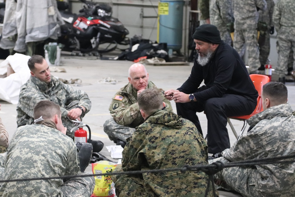 Cold-Weather Operations Course Class 20-03 students learn about equipment during training at Fort McCoy