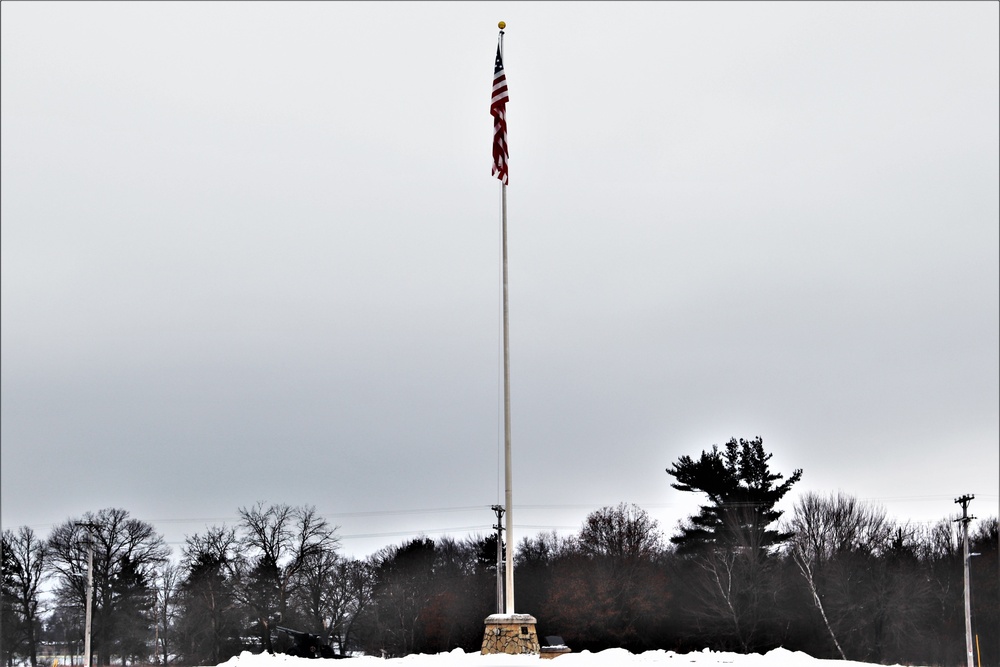 American flag and Fort McCoy