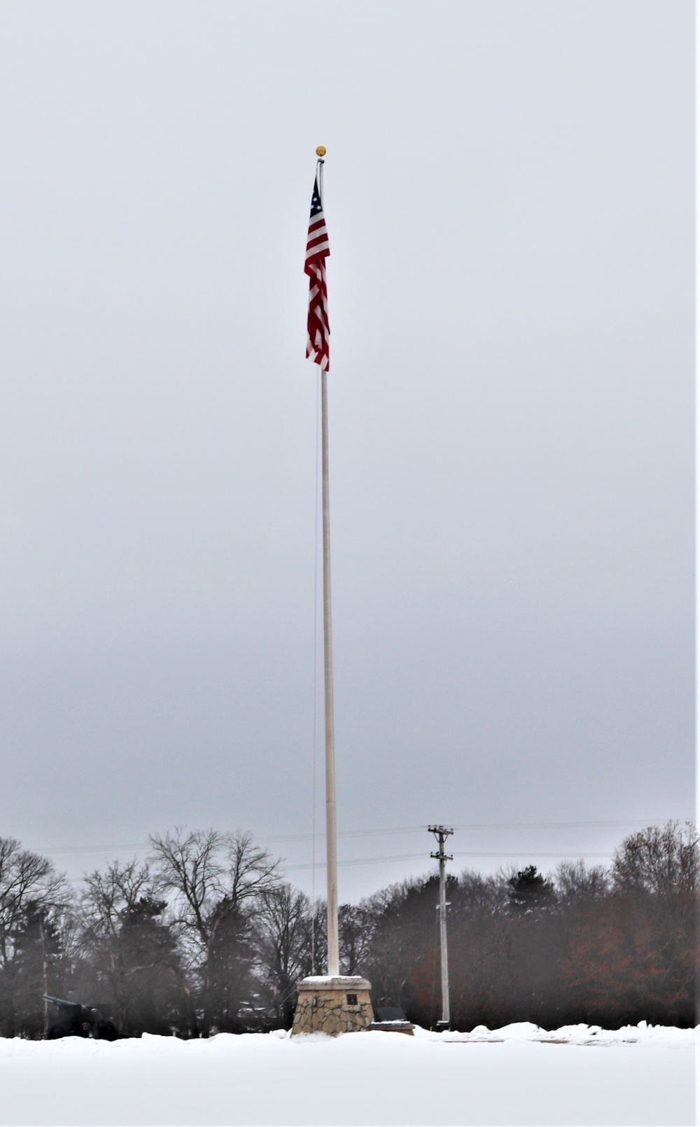American flag and Fort McCoy