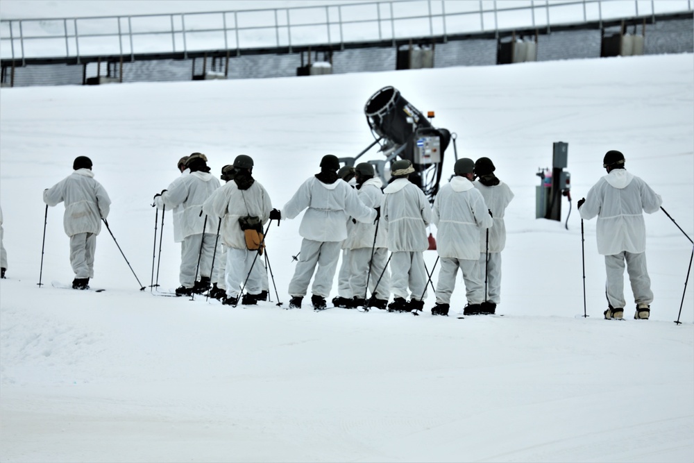 Cold-Weather Operations Course Class 20-03 students learn skiing techniques at Fort McCoy